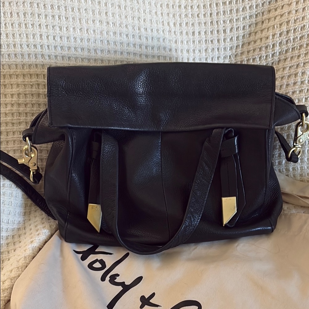 Foley + Corinna Trillion Satchel - Black leather convertible crossbody